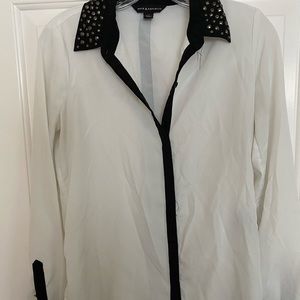 Studded button down long sleeve top. Like new.